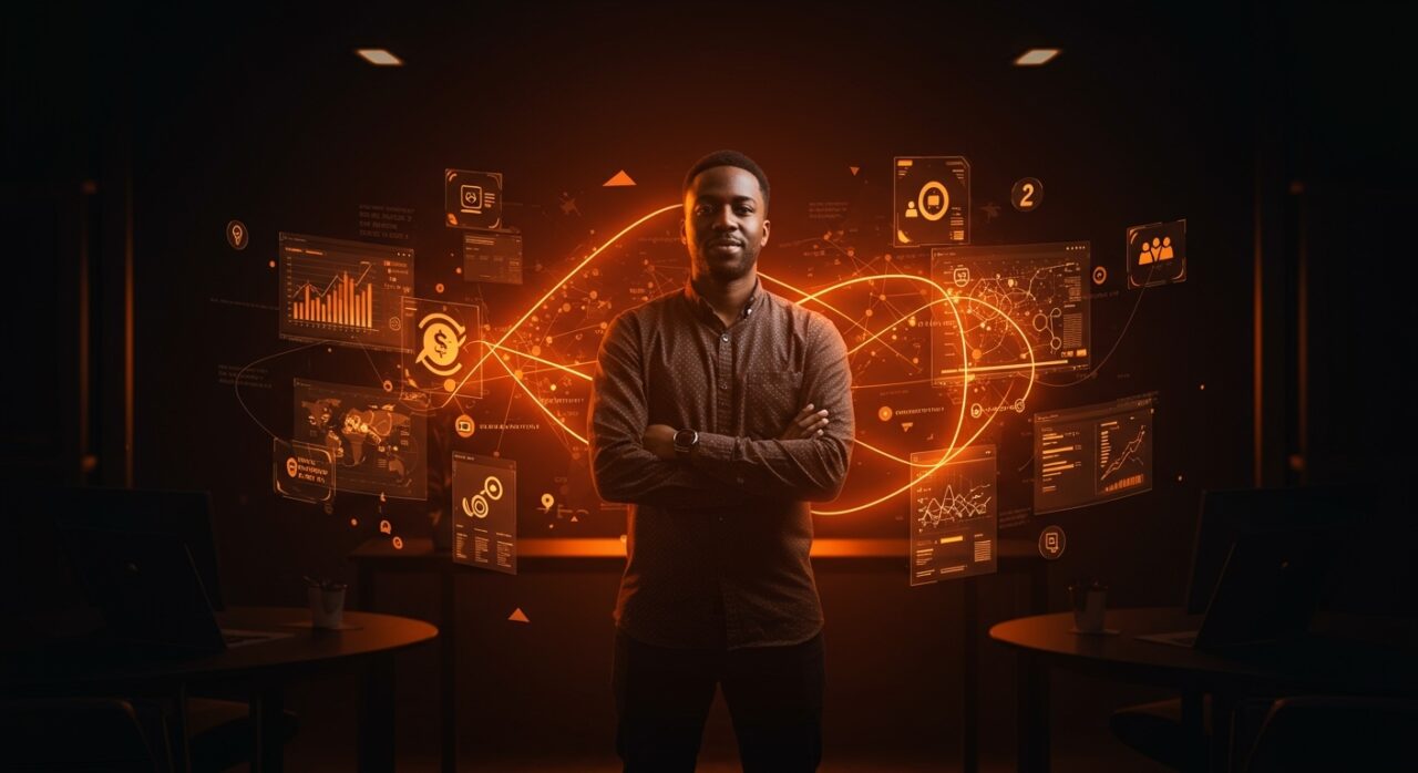 Fundador de startup sevillana destacando en premios emprendedores con software innovador para hostelería y financiación tecnológica.