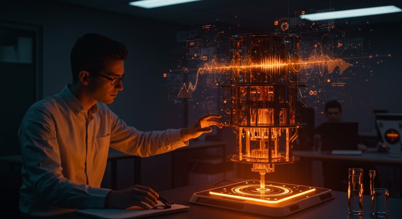 Ordenador cuántico analógico de Qilimanjaro Quantum Tech en laboratorio de Barcelona representando innovación y soberanía tecnológica europea en computación cuántica.