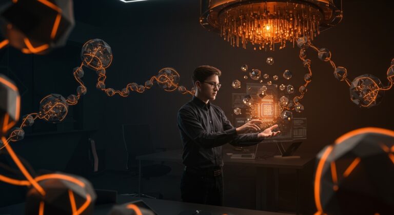 Startup QuTwo preparando empresas para computación cuántica con tecnología emergente y visión empresarial futurista.