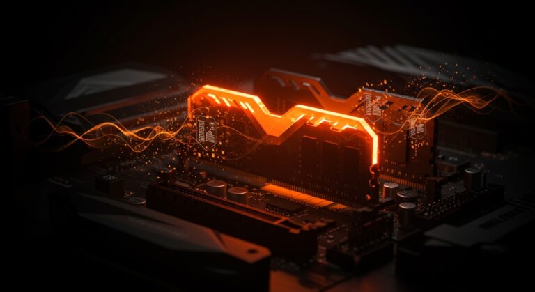 Módulos de RAM DDR5 destacando una memoria falsa decorativa y una real, ilustrando la crisis de memoria RAM y su impacto en el rendimiento AMD.