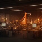 Escena de trabajo híbrido en oficina moderna destacando flexibilidad laboral, productividad y retención de empleados en mandatos de regreso a la oficina.