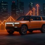 Rivian R2 vehículo eléctrico asequible en entorno futurista, destacando estrategia de lanzamiento y tendencias del mercado EV 2027.