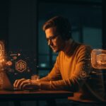 Desarrollador técnico utilizando Ruby on Rails 8 en un entorno de startup moderno, destacando las tendencias tecnológicas en backend y despliegue con contenedores en 2026.