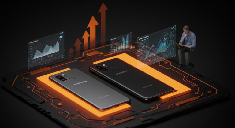 Comparativa visual del Samsung Galaxy A57 y A56 destacando tendencias y análisis tecnológico para founders y equipos tech.