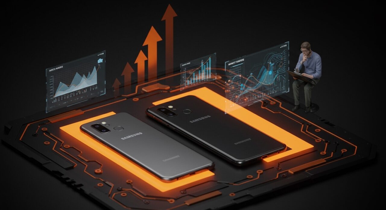 Comparativa visual del Samsung Galaxy A57 y A56 destacando tendencias y análisis tecnológico para founders y equipos tech.