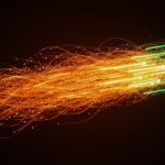 Visualización abstracta de SBCL fibers como hilos cooperativos ligeros en Lisp mostrando alta escalabilidad y concurrencia eficiente en backend.