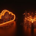 Fundador tecnológico supervisando infraestructura cloud optimizada con automatización e inteligencia artificial tras levantamiento de funding.