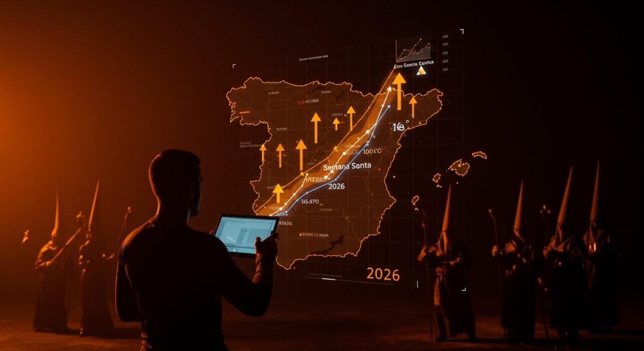 Predicción meteorológica para Semana Santa 2026 en España mostrando clima estable y tendencias al alza, enfoque en founders tech y ecosistema startup.