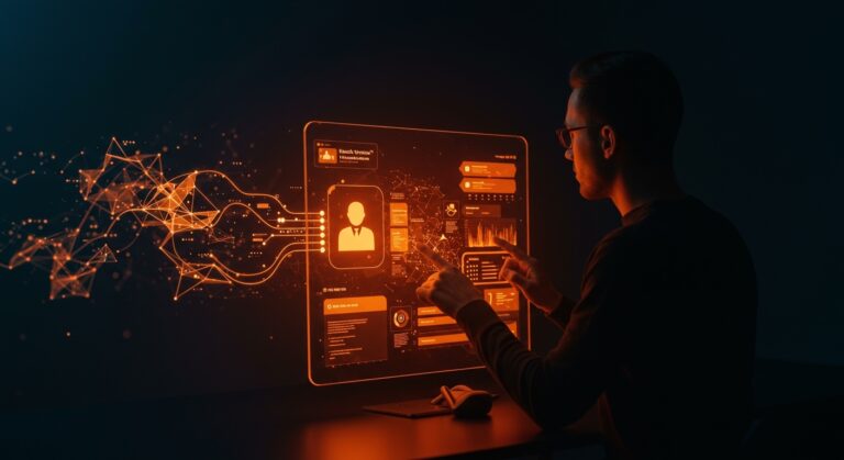 Fundador tecnológico utilizando Slack con IA para maximizar productividad y automatización en startups tech.