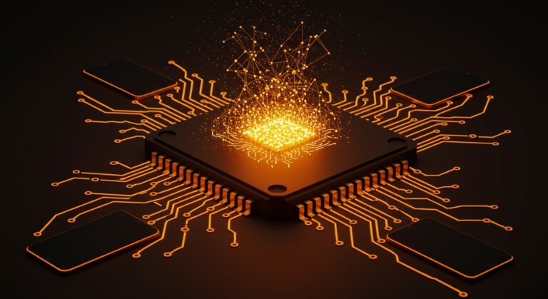 Chip de semiconductores con demanda creciente para IA, mostrando impacto en móviles y oportunidades estratégicas de SMIC en el mercado global de tecnología china.
