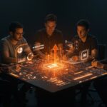 Reunión de startups chilenas discutiendo la regulación de inteligencia artificial y su impacto en el ecosistema tecnológico.