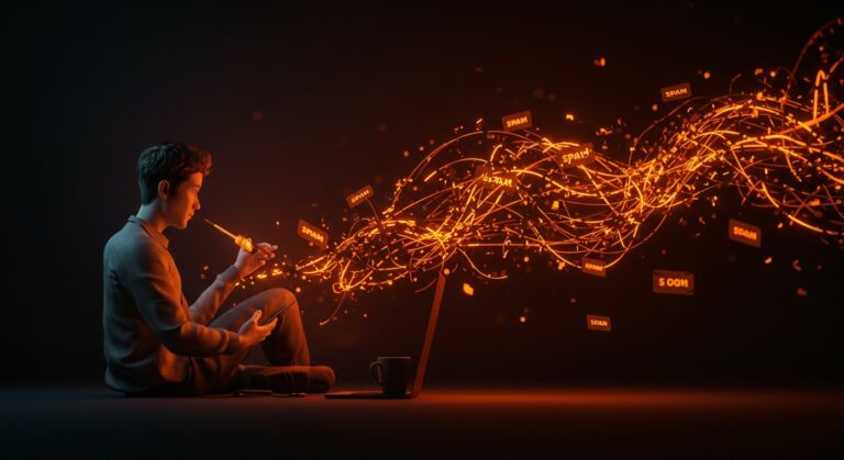 Moderación de spam de IA en comunidades online para founders en Hacker News, destacando bots y contenido generado por inteligencia artificial.