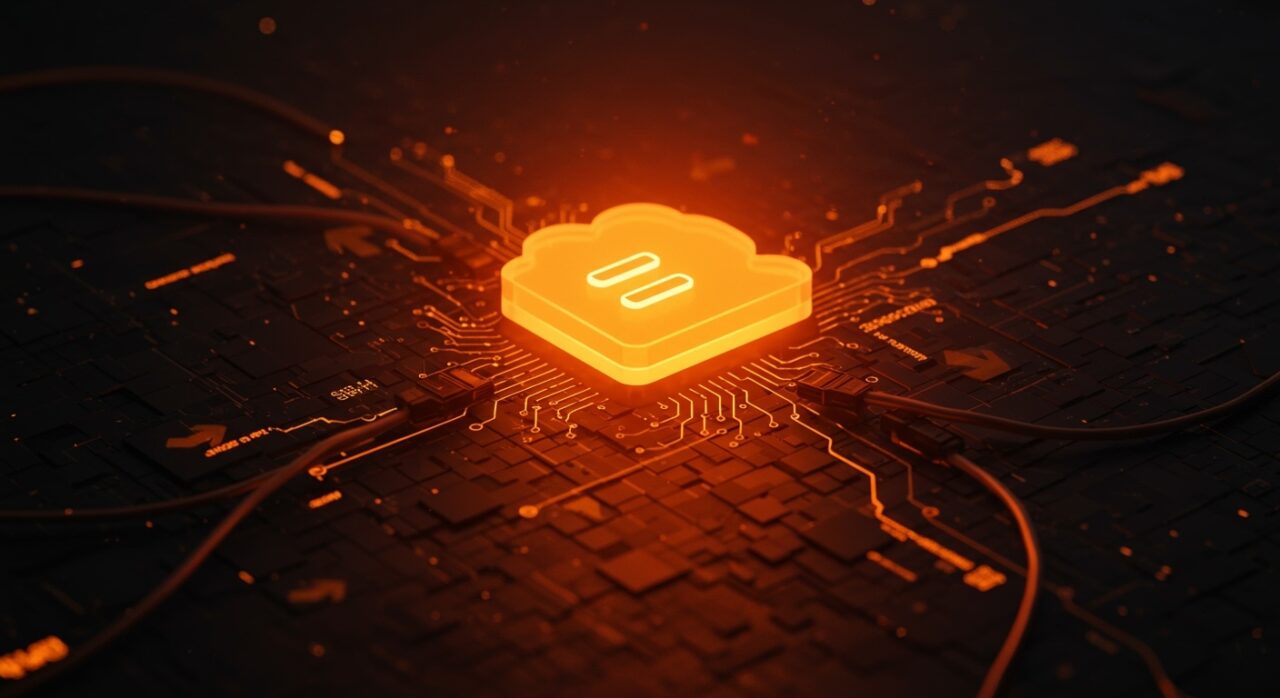 Ilustración conceptual de conexión SSH sin Host Header para máquinas virtuales en la nube destacando la solución innovadora de exe.dev en infraestructura cloud.