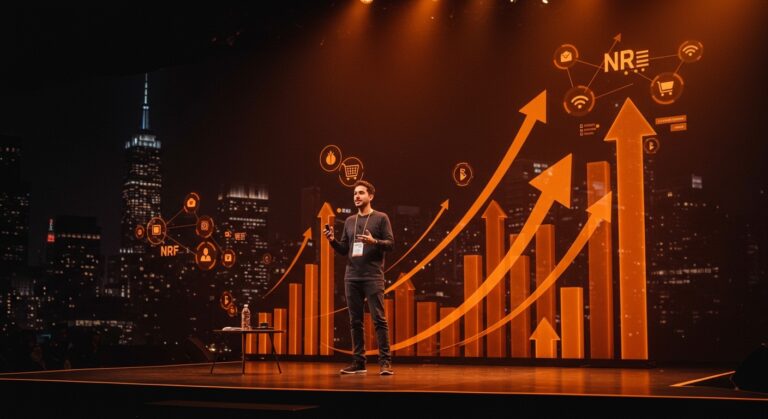 Startup argentina de retailtech mostrando tecnología phygital e IoT en el evento global NRF 2026, destacando innovación y crecimiento.