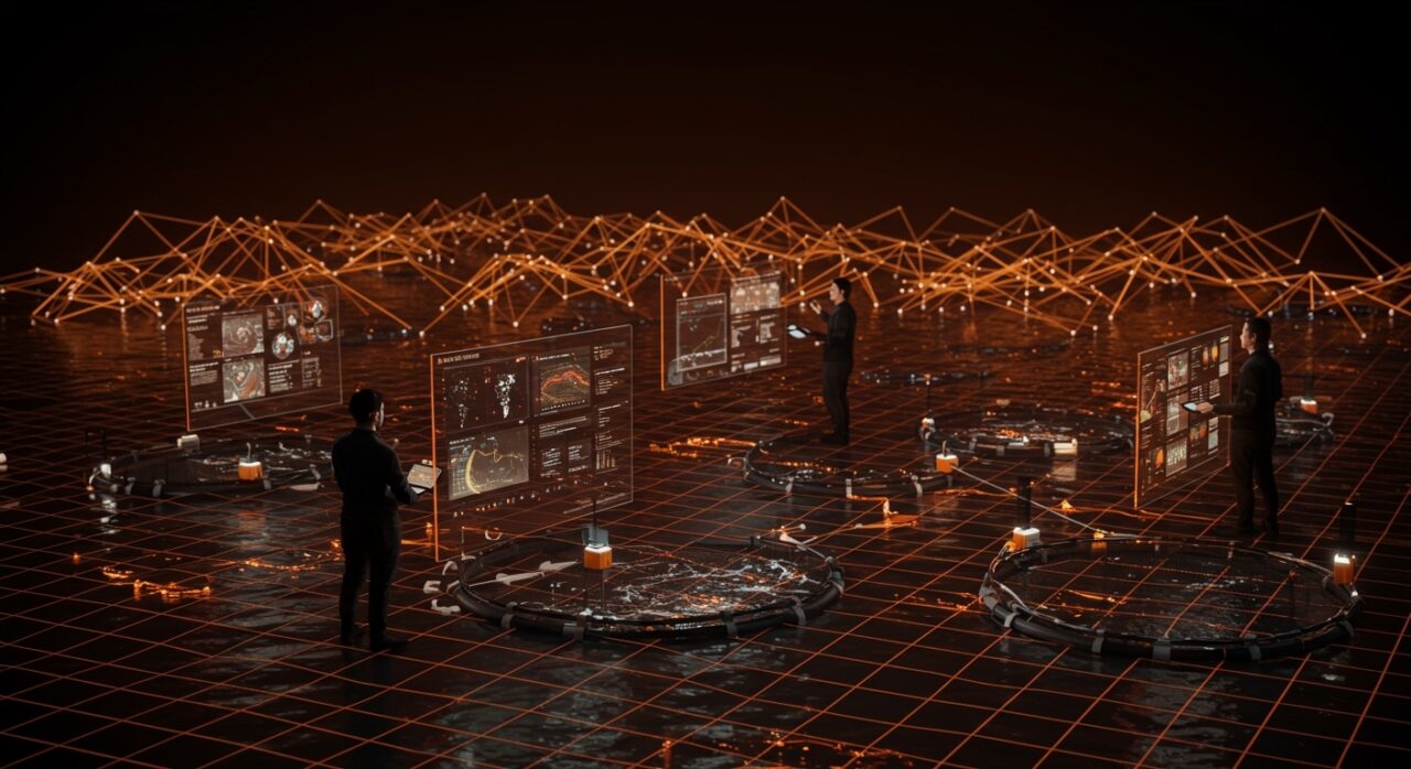 Startup chilena monitoreando acuicultura de precisión con tecnología IoT en un entorno digital innovador.