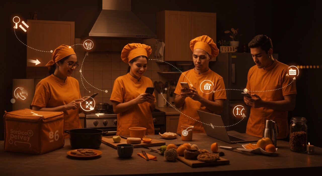 Startup colombiana digitalizando cocinas caseras para impulsar la economía local a través de delivery vía app.
