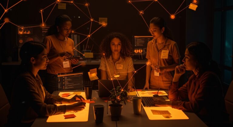 Comunidad startup para female founders en San Francisco mostrando colaboración y apoyo en cohortes curadas con oportunidades de funding.