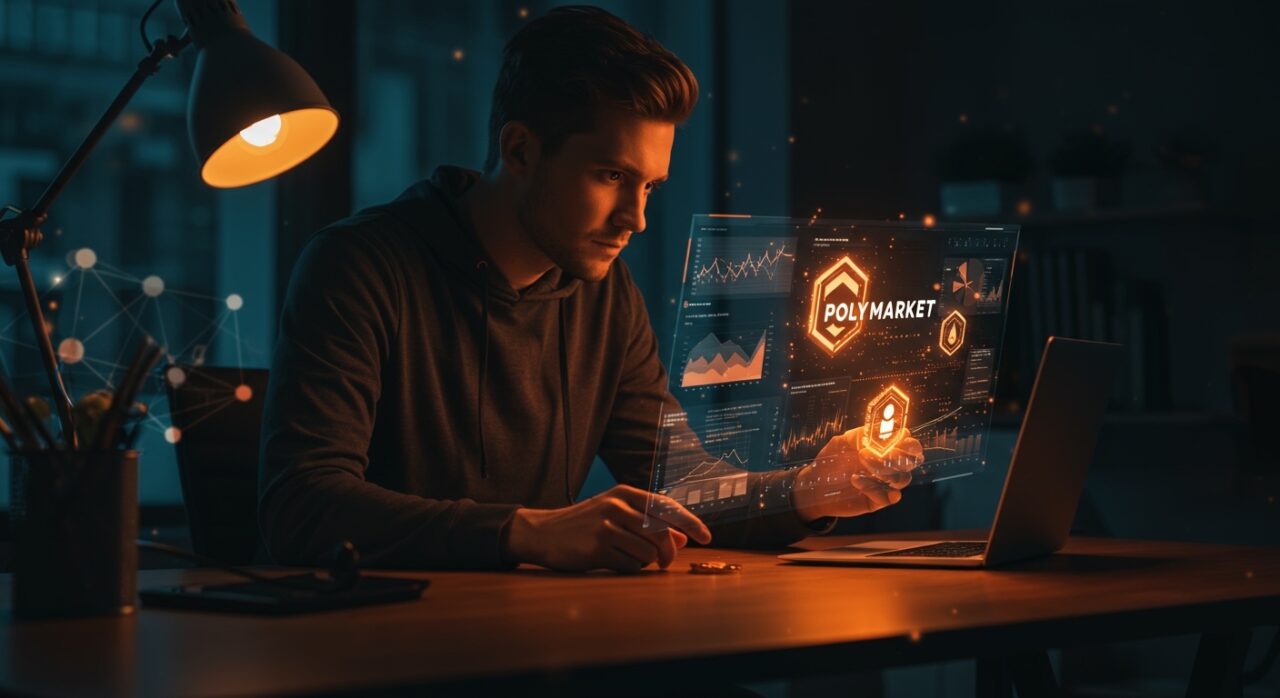 Startup cripto utilizando Polymarket para su ronda de financiamiento, ilustrando mercados de predicción y gobernanza en tecnología blockchain.