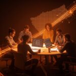 Startups canarias colaborando y recibiendo financiación alternativa impulsada por Enisa en un ecosistema innovador.