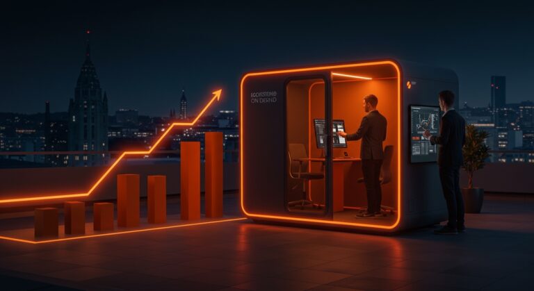 Startup suiza miros con workpods modulares innovadores y financiación que impulsa la tecnología del real estate bajo demanda.