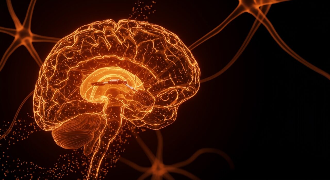 Microrobot quirúrgico innovador para Alzheimer navegando en sistema linfático cerebral, destacando avance tecnológico y financiamiento en Medical Microinstruments.