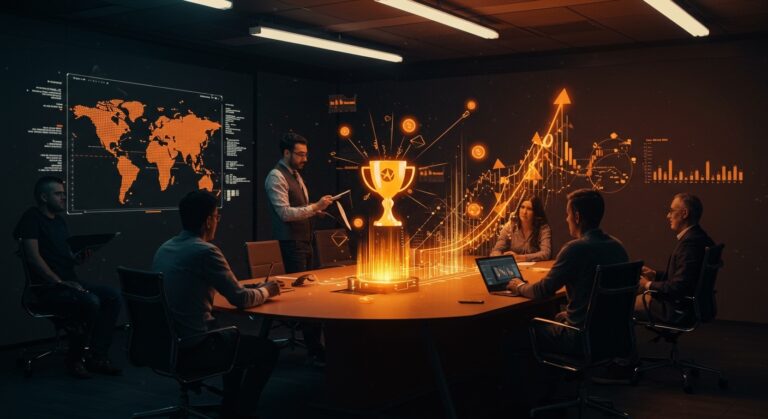 Startup World Cup 2026 en Sevilla con emprendedores iberoamericanos colaborando antes de competir por un premio de inversión en Silicon Valley.