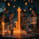 Startups fintech e inteligencia artificial colaborando en un entorno tecnológico para competir en el Startup World Cup y optar a US$1 millón en Silicon Valley.