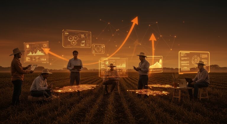 Startups agtech colaborando con productores argentinos en campo real para validar tecnología innovadora en Argentina 2026.