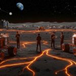 Startups estadounidenses liderando la economía lunar con tecnología espacial, alianzas estratégicas e inversión en la exploración lunar.