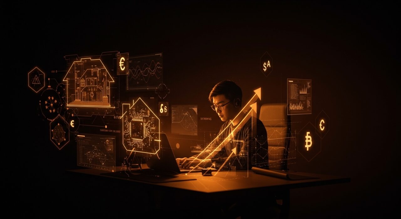 Startup unipersonal en China con apoyo de inteligencia artificial e incentivos gubernamentales en emprendimiento tecnológico.