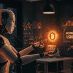 Agente autónomo de IA monetizando costos mediante pagos instantáneos en USDC en startups tecnológicas.