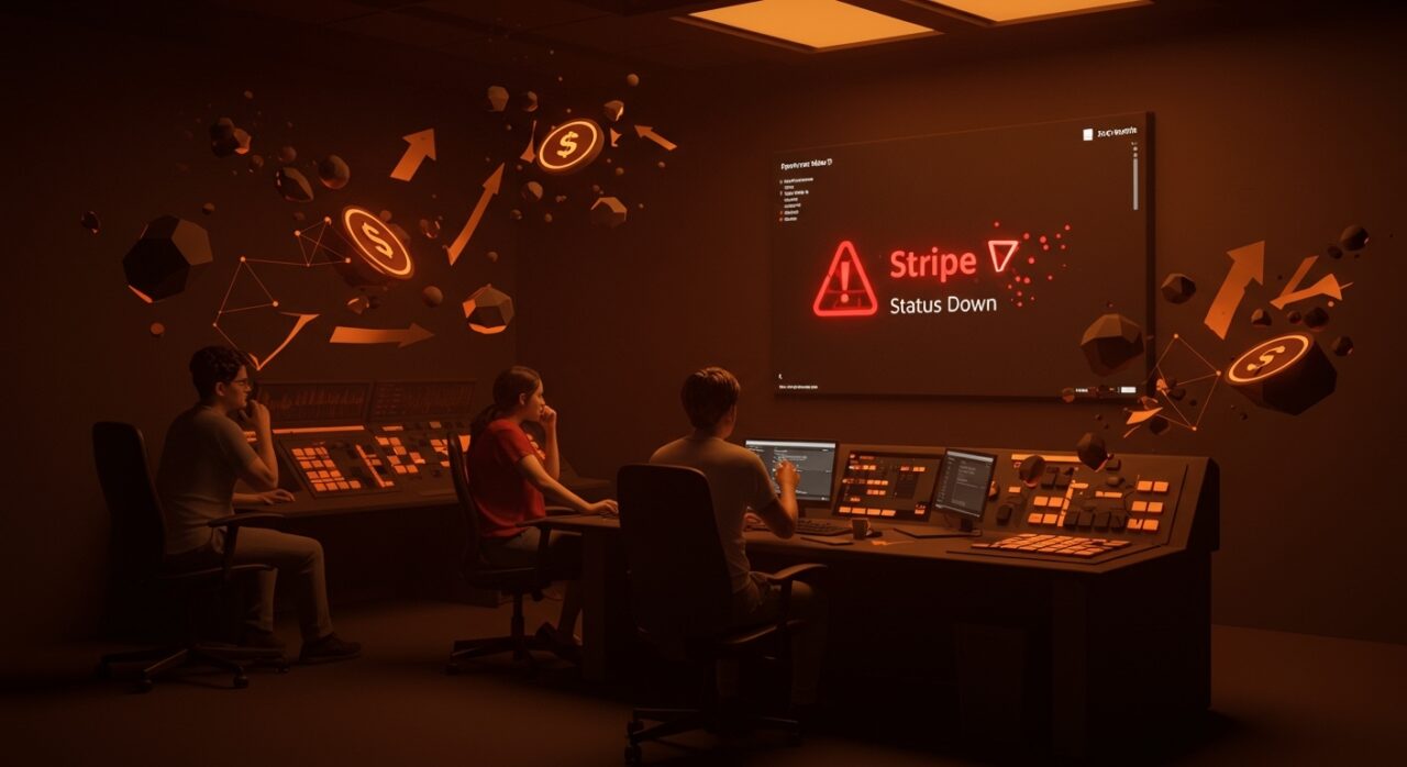 Caída global de Stripe impacta pagos online en fintech y SaaS de LATAM, ilustrando reporte de estado y medidas de mitigación.