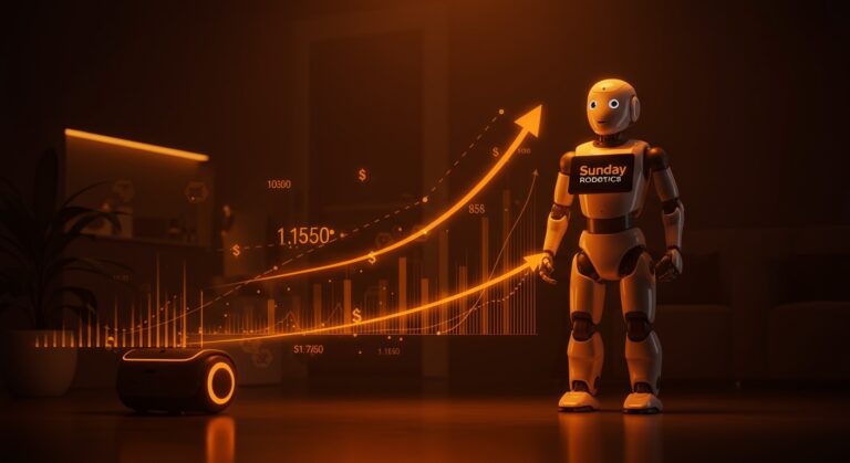 Robot doméstico humanoide de Sunday Robotics en entorno moderno, simbolizando inversión y valoración unicornio en robótica doméstica.