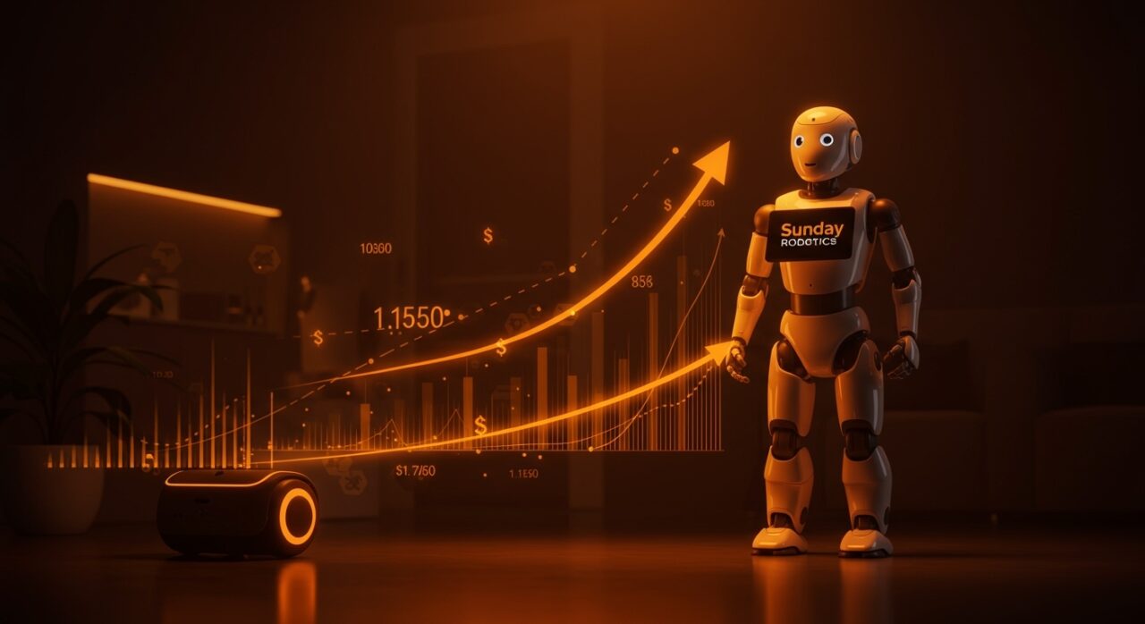 Robot doméstico humanoide de Sunday Robotics en entorno moderno, simbolizando inversión y valoración unicornio en robótica doméstica.