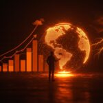 Visualización del super El Niño 2027 con impactos de calentamiento global y tendencias climáticas para startups en LATAM.