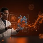 Científico utilizando aplicaciones de inteligencia artificial en la plataforma de Tamarind Bio para el descubrimiento de fármacos con apoyo de financiación Serie A.