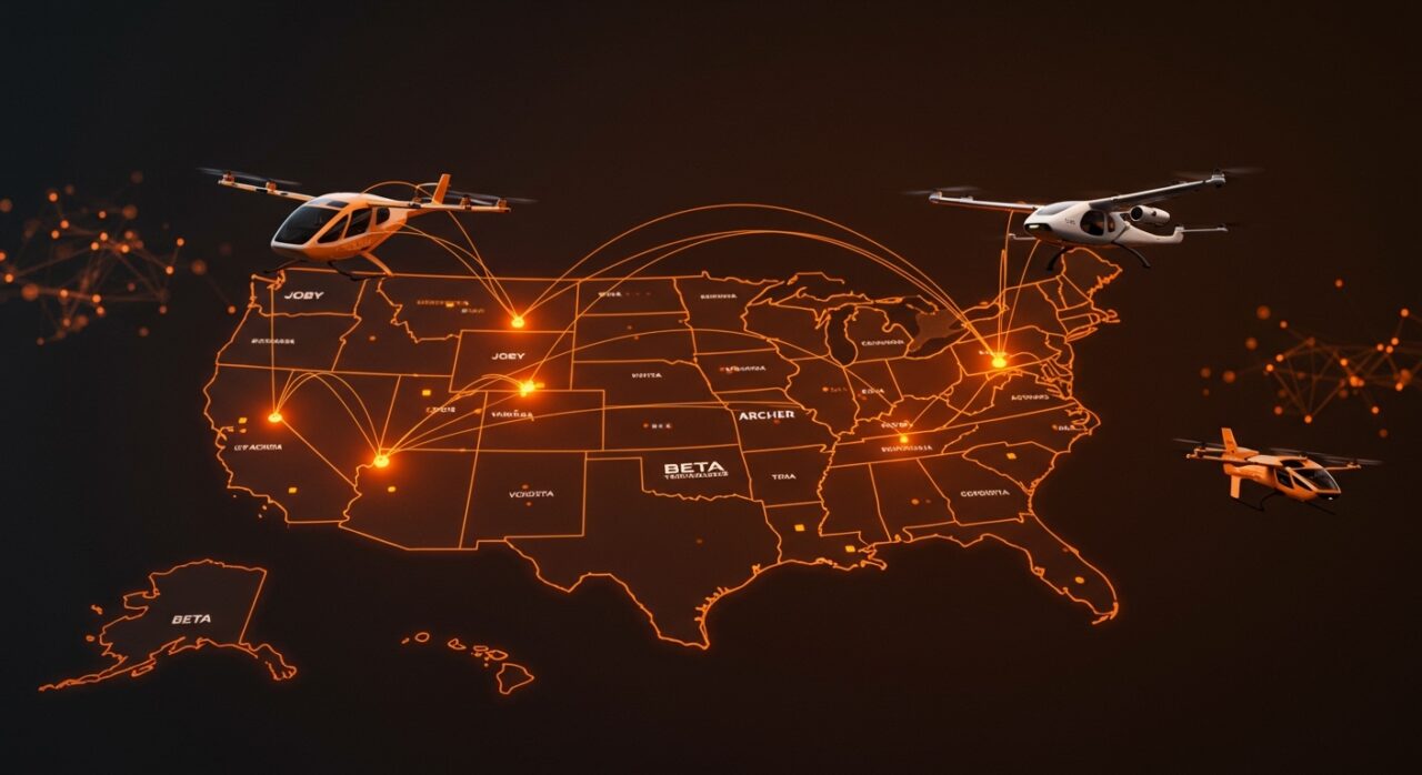 Taxis aéreos eléctricos eVTOL operando en 26 estados con liderazgo de Joby, Archer y BETA Technologies en programa eIPP de la FAA.