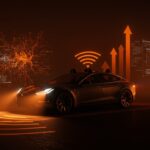 Tesla y la investigación federal sobre conducción autónoma con elementos visuales de software AI y tecnología automotriz regulatoria.