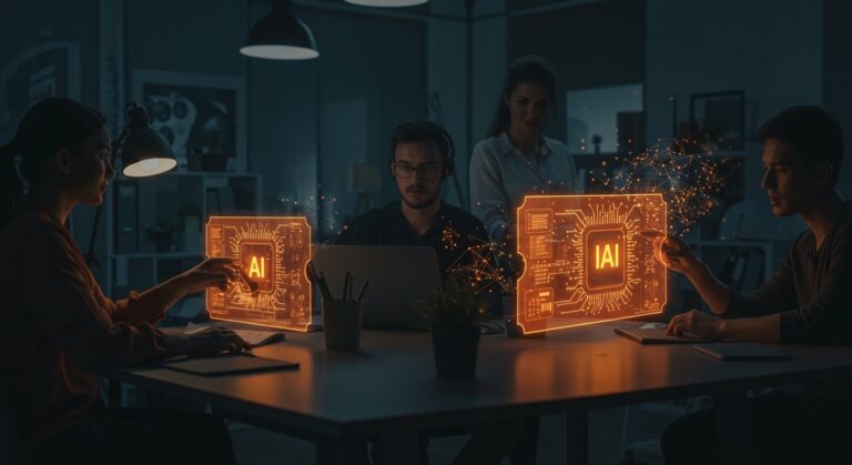 Equipo de producto diseñando tickets como prompts efectivos para agentes IA, mejorando automatización y resultados en gestión de proyectos.