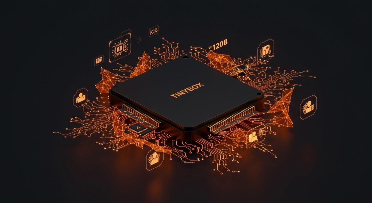 Tinybox hardware offline de IA aplicada y deep learning con tecnología open source para founders ambiciosos.