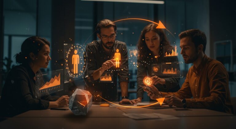 Principales rondas de inversión en startups tecnológicas europeas destacadas en un entorno de oficina futurista, ilustrando la financiación y capital de riesgo.