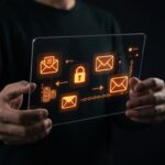 Interfaz web moderna para finanzas personales con cifrado de privacidad total y presupuestación por sobres, destacando seguridad y pago único.