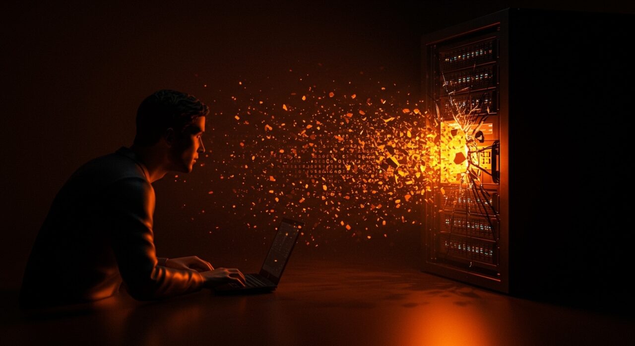 Ciberataque a TriZetto con robo de 3,4 millones de datos de salud en sector healthtech, ilustración de brecha y seguridad digital.