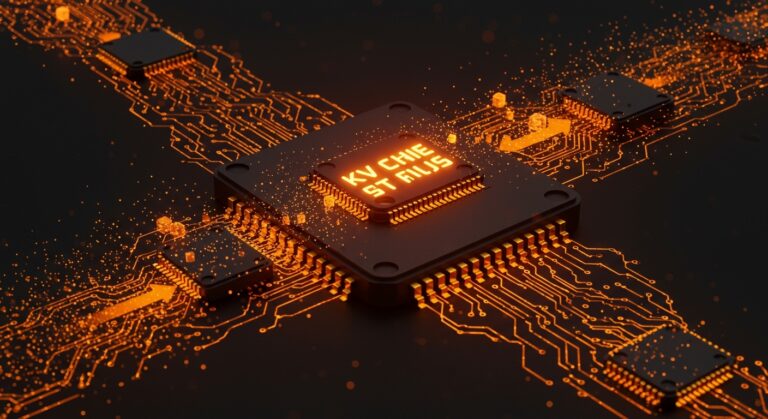 TurboQuant de Google reduciendo consumo de memoria en IA mediante compresión avanzada representado con chip AI futurista y flujos digitales compactados en tonos naranja y negro.