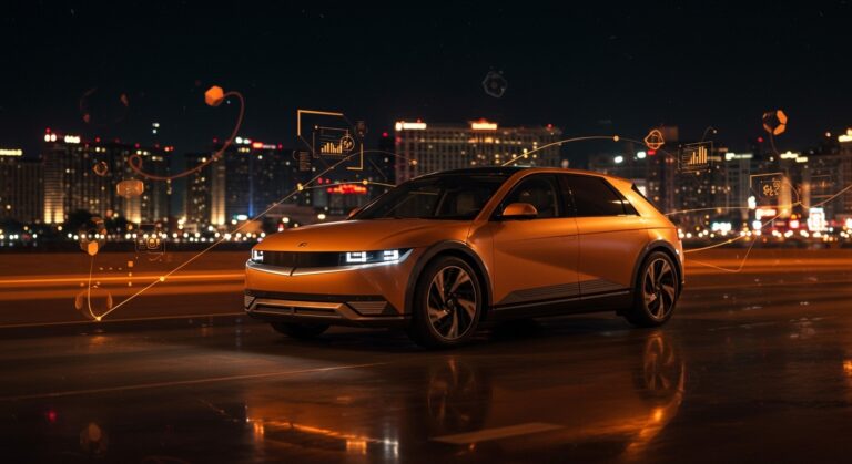 Robotaxi eléctrico de Uber y Motional operando autónomamente en Las Vegas, representando la movilidad autónoma y tecnología AV para 2026.