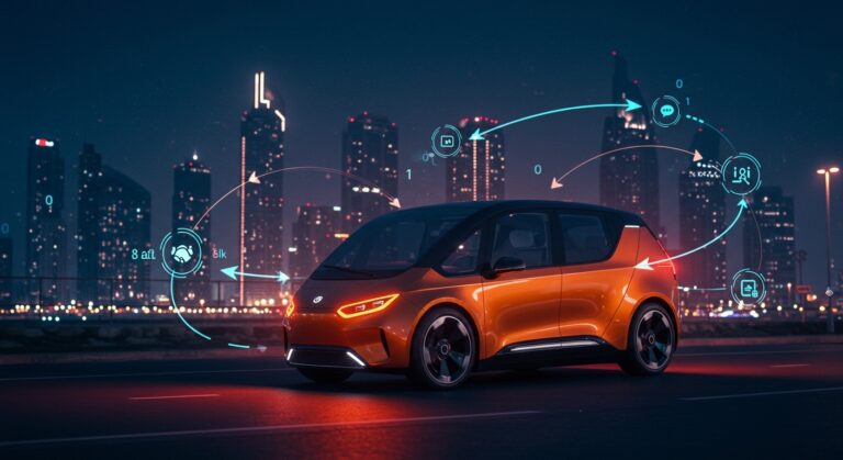 Robotaxi autónomo de WeRide y Uber operando en las modernas calles de Dubái, destacando avances en movilidad autónoma y alianzas tecnológicas.