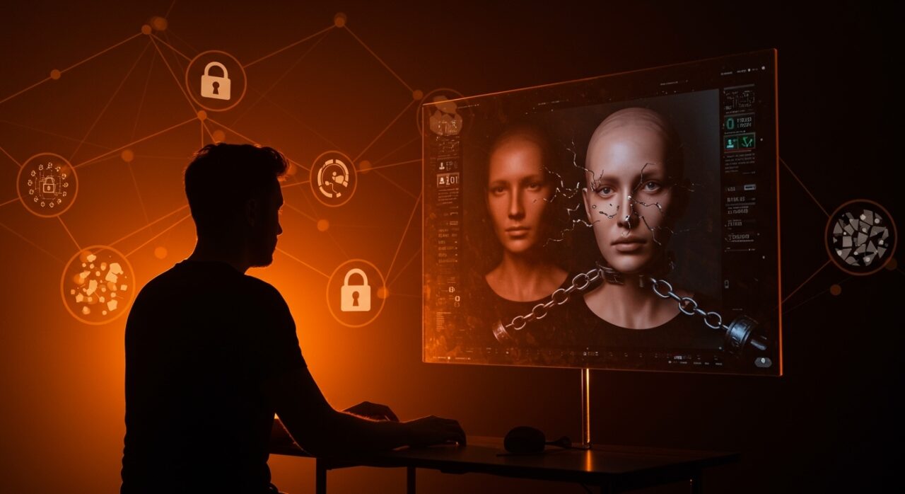 Prohibición de deepfakes íntimos con IA en Europa, ilustración de regulación y privacidad tecnológica para startups.