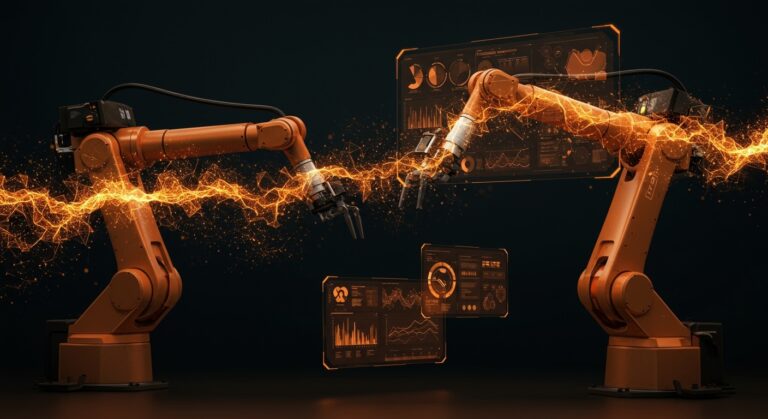 Sistema UR AI Trainer integrando robótica industrial y aprendizaje por imitación con inteligencia artificial para automatización avanzada.