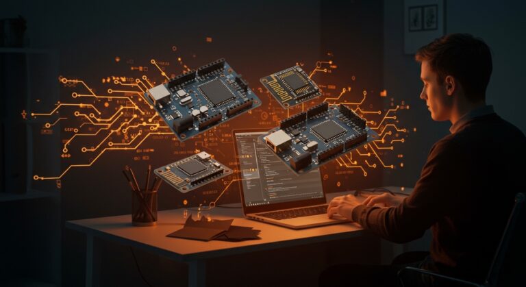 Emulador Velxio 2.0 simulando placas Arduino, ESP32 y Raspberry Pi 3 en navegador para prototipado rápido en startups tech.