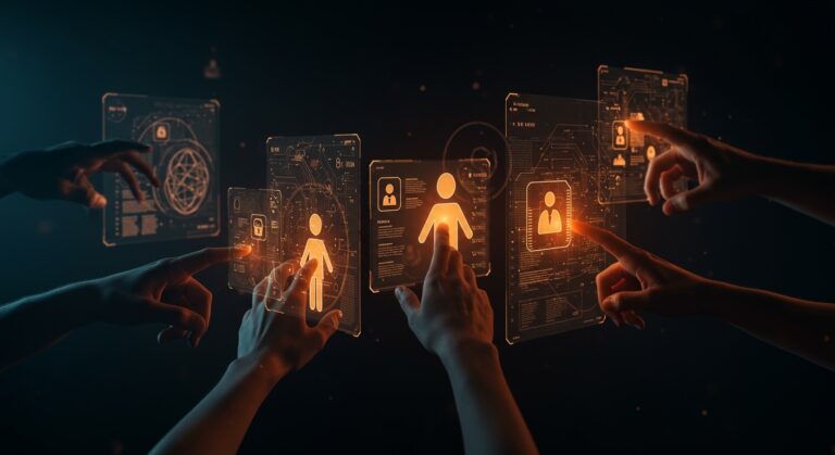 Verificación de edad online con IA destacando privacidad y regulación en plataformas tecnológicas para protección infantil y adultos.